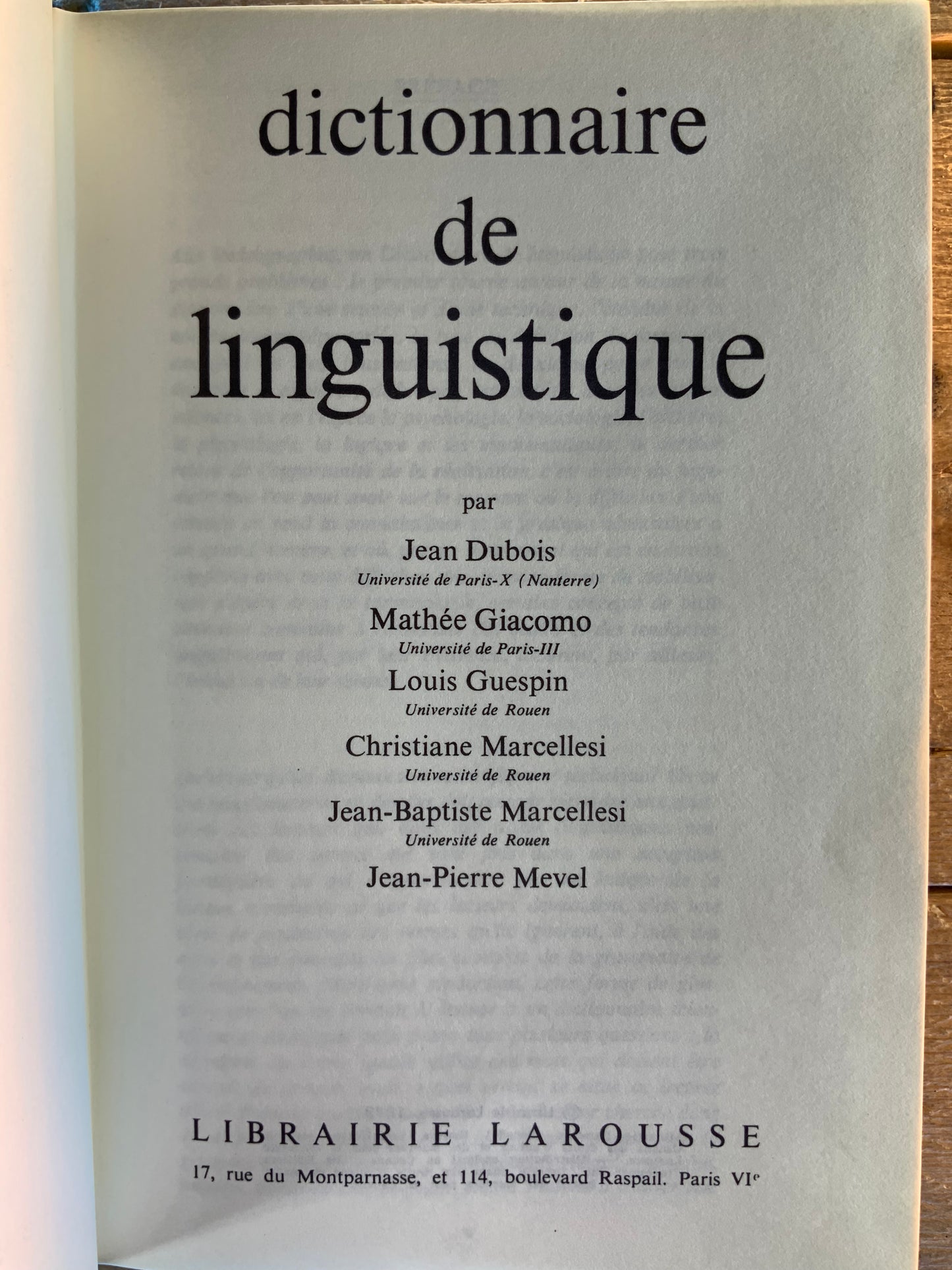 Dictionnaire de linguistique