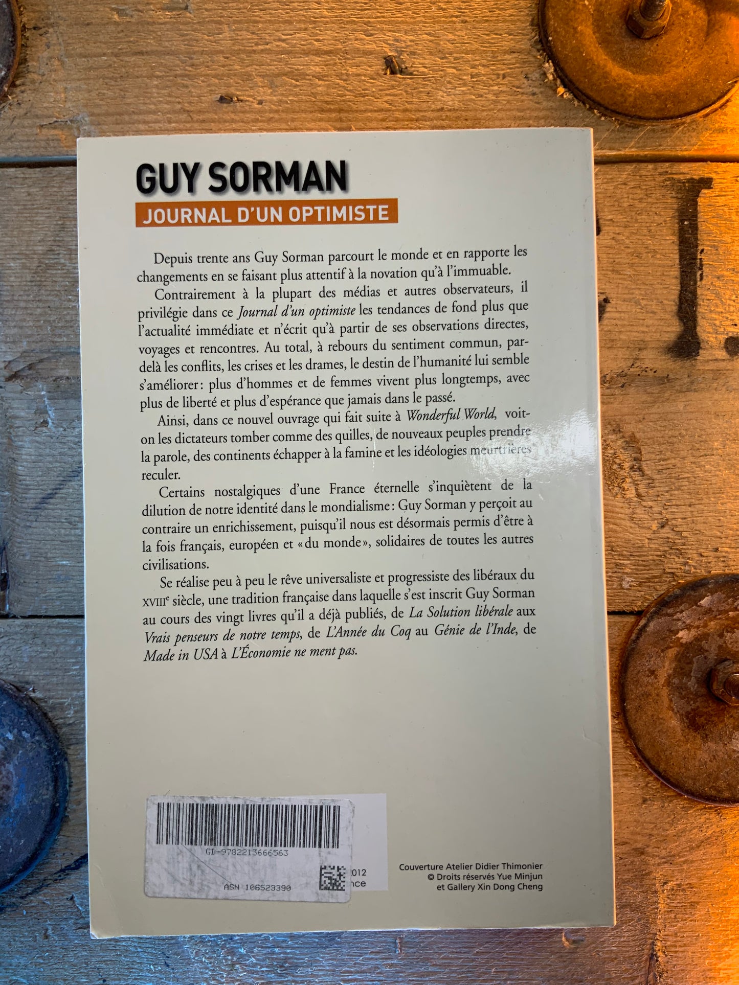 Journal d’un optimiste - Guy Sorman