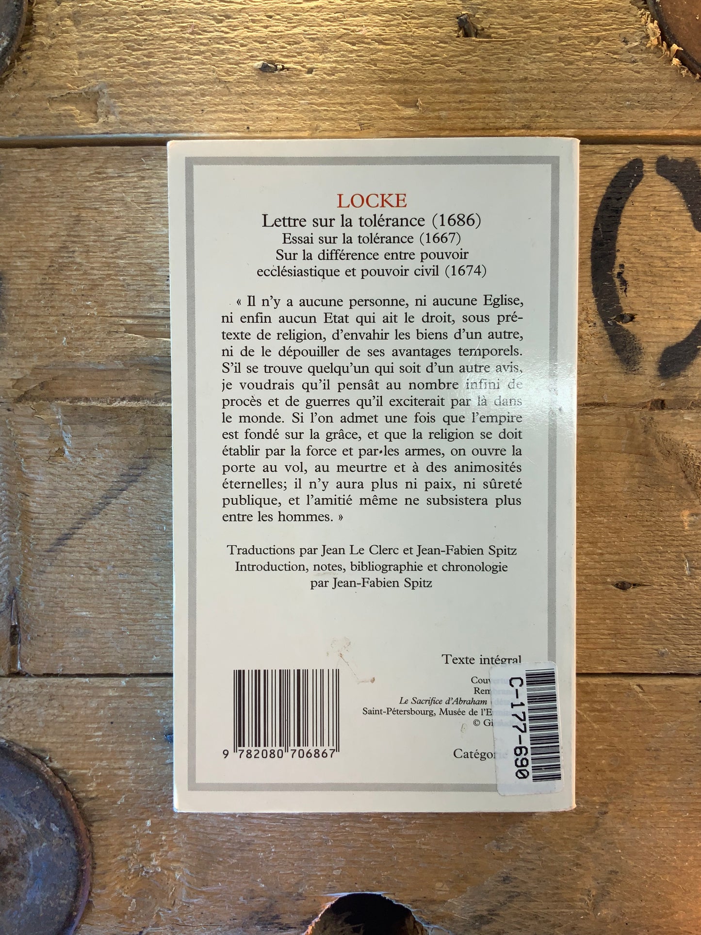 Lettre sur la tolérance et autres textes - John Locke