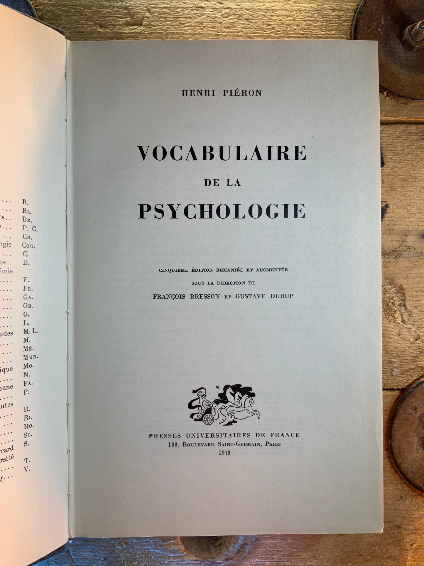 Vocabulaire de la psychologie