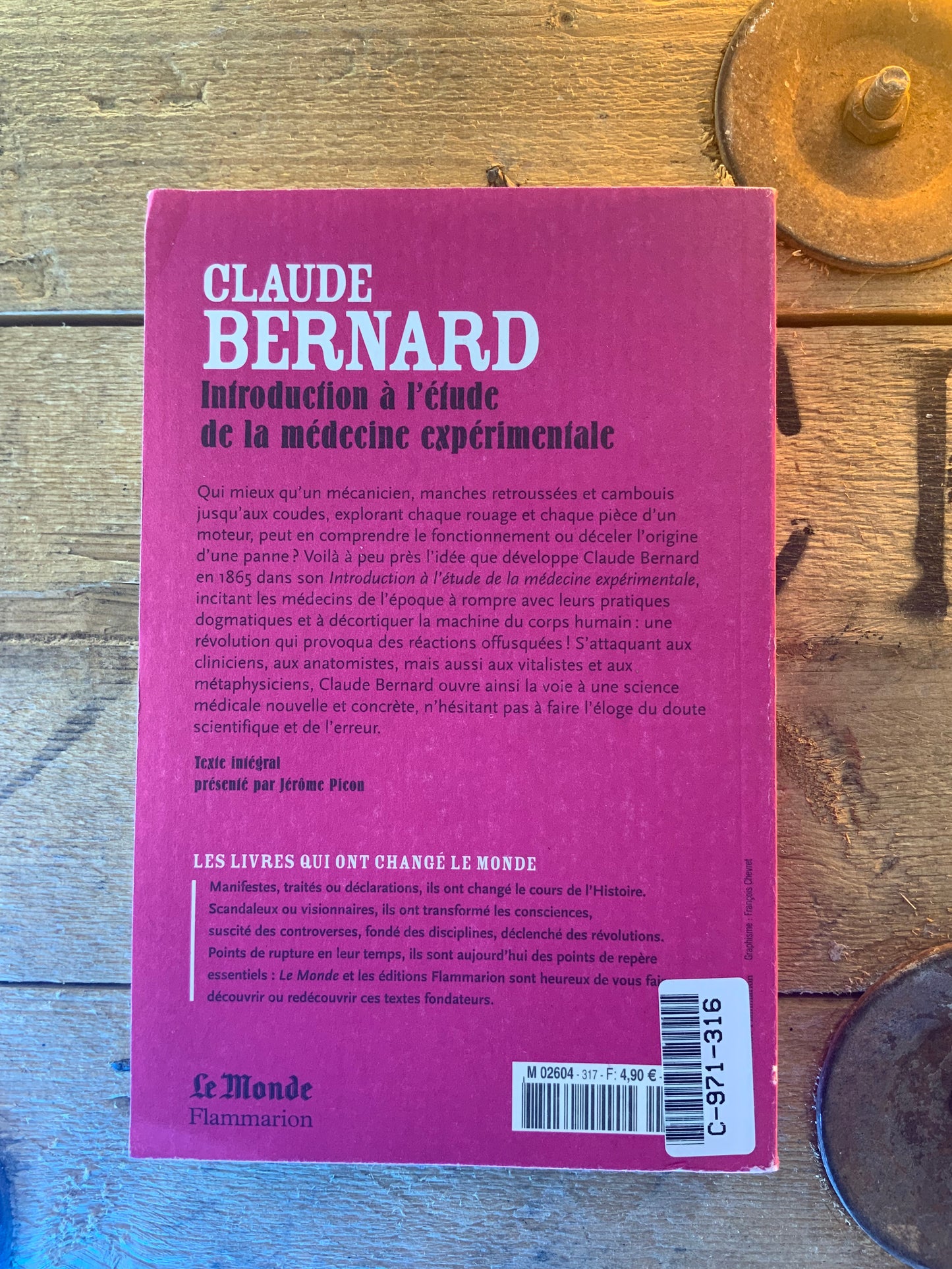 Introduction à l’étude de la médecine expérimentale , Claude Bernard